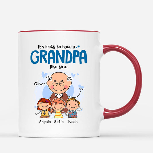 2001MUS1 personalized its lucky to have a grandma like you mug