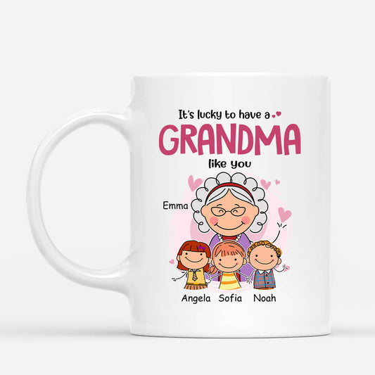 2001MUS1 personalized its lucky to have a grandma like you mug_2