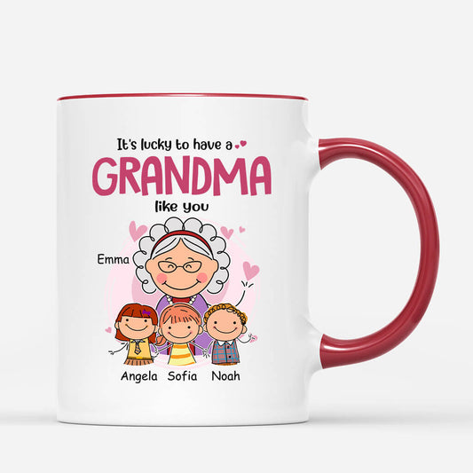 2001MUS1 personalized its lucky to have a grandpa like you mug_2