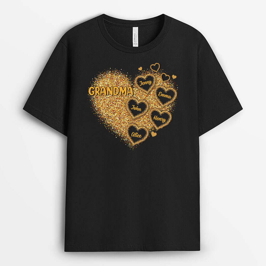 2007AUS1 personalized grandma with kids name t shirt