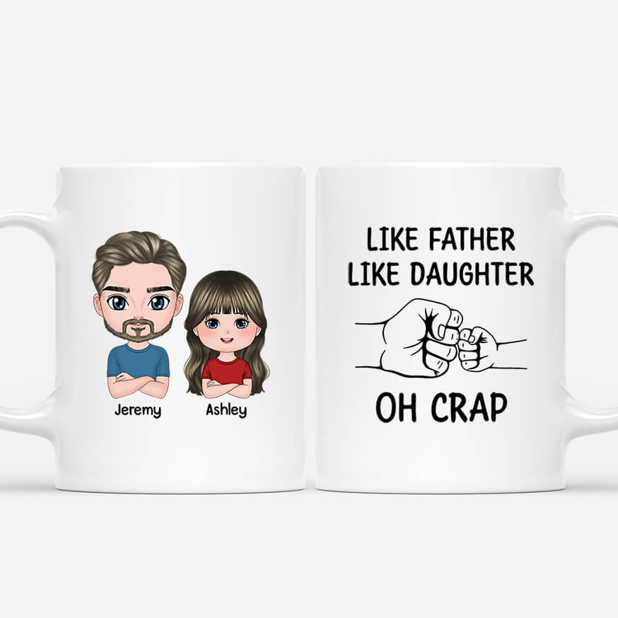 2008MUS1 personalized like father like daughter mug