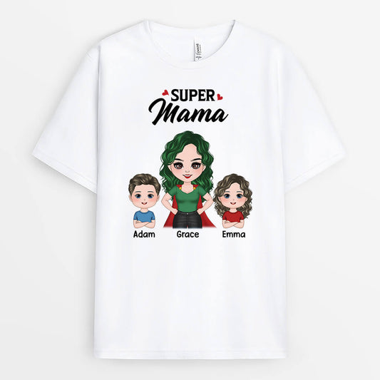 2014AUS1 personalized super mama t shirt