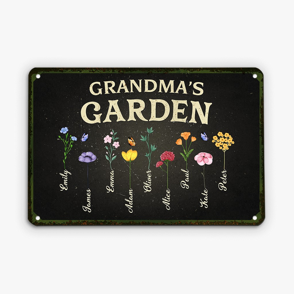 2021US1 personalized mother grandmothers garden metal sign