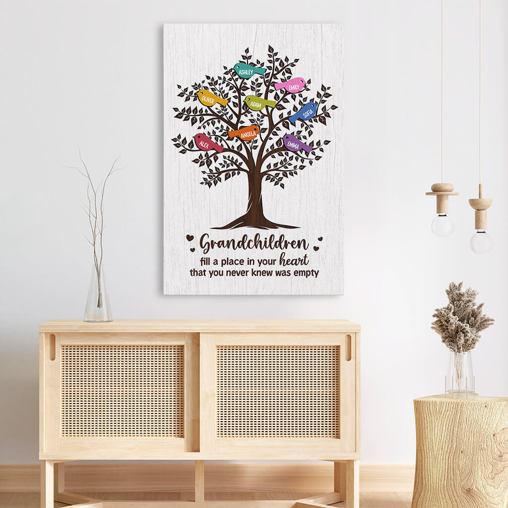 2026CUS3 personalized grandchildren fill a place in your heart you never knew that was empty canvas