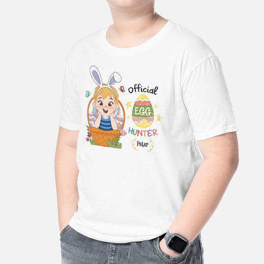 2033AUS2 personalised official egg hunter kid t shirt