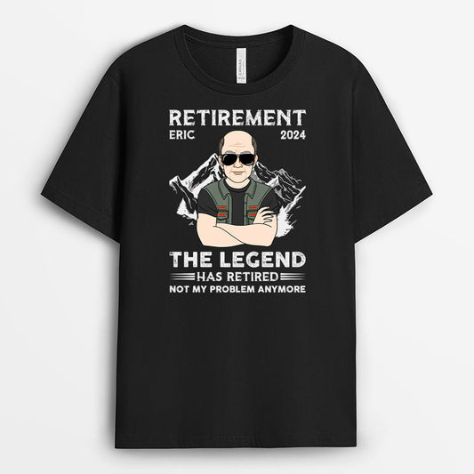 2038AUS1 personalized retirement  the legend has retired t shirt