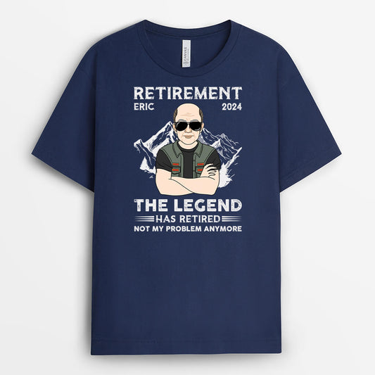 2038AUS2 personalized retirement  the legend has retired t shirt