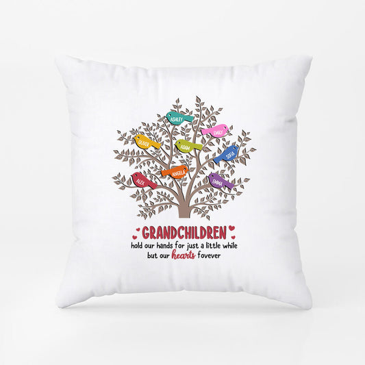 2042PUS2 personalized grandchildren hold our hands for just a while but our hearts forever pillow