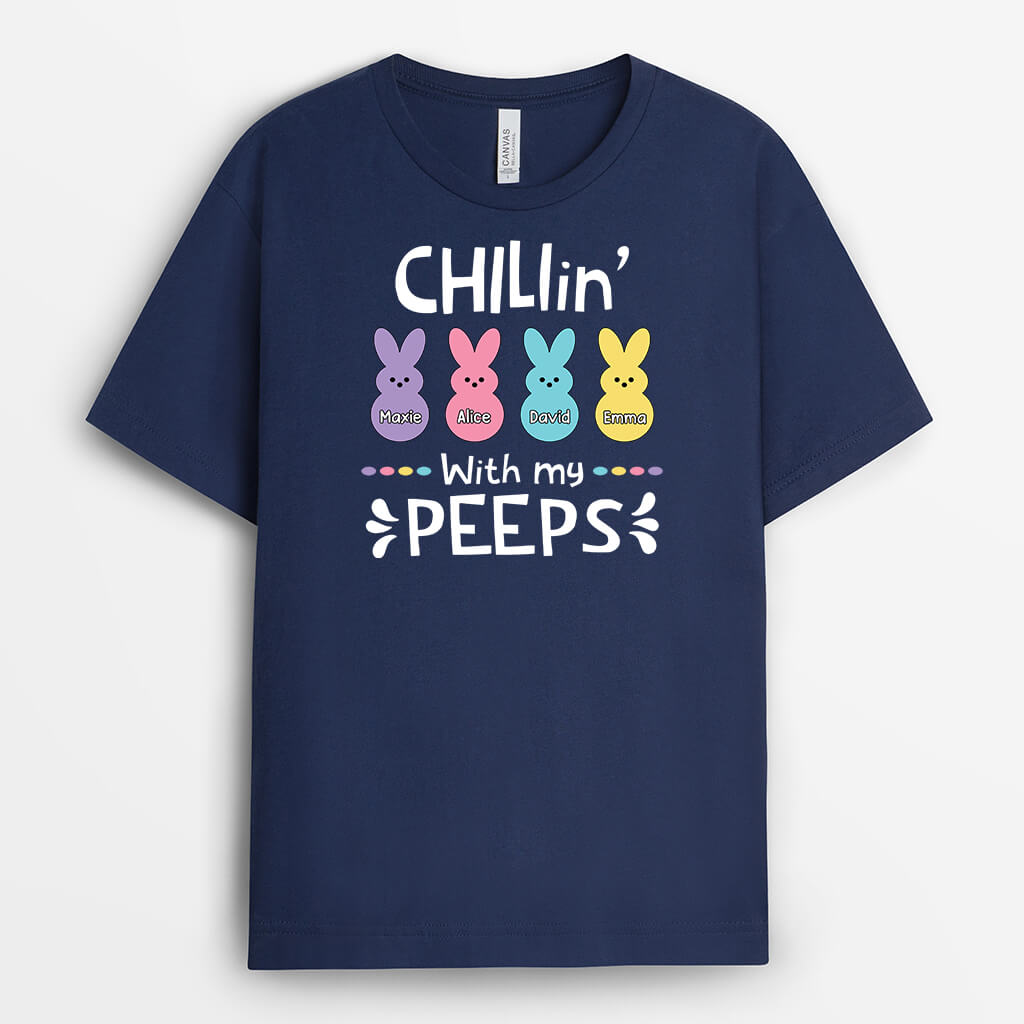 2044AUS2 personalized chillin with my peeps t shirt