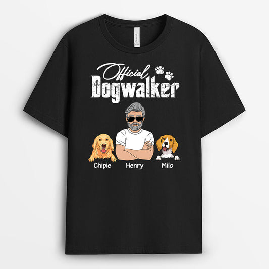 2049AUS1 personalized official dog walker t shirt