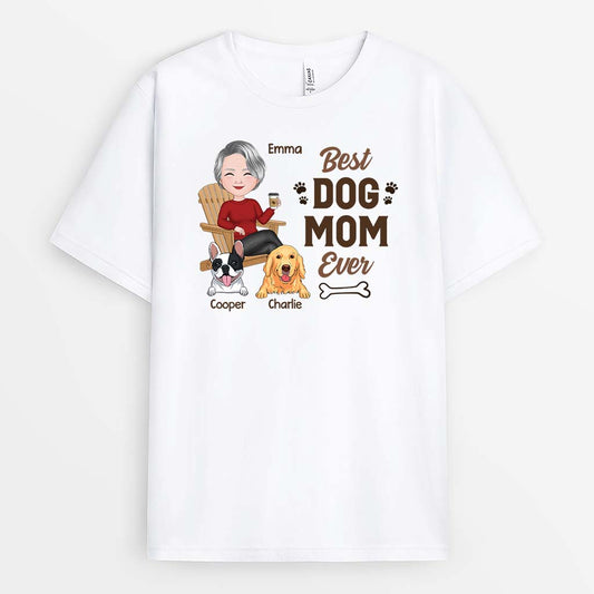 2050AUS1 personalized best dog mom dad ever t shirt