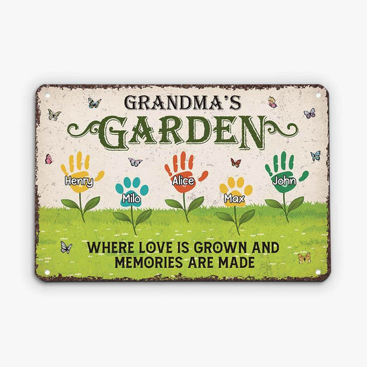 2053EUS1 personalized grandmas garden metal sign