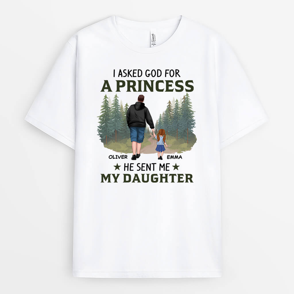 2066AUS1 personalized i asked god for a princess a best friend and he sent me my daughter son t shirt_2