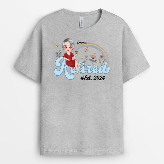 2068AUS1 personalized retired since t shirt