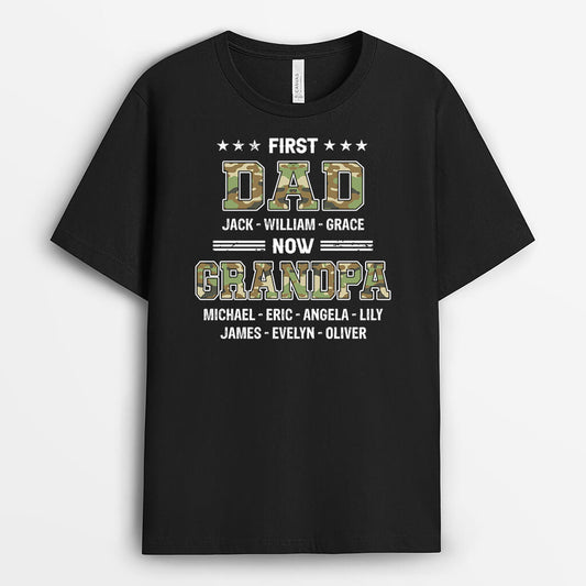 2088AUS1 personalized first dad now papa t shirt