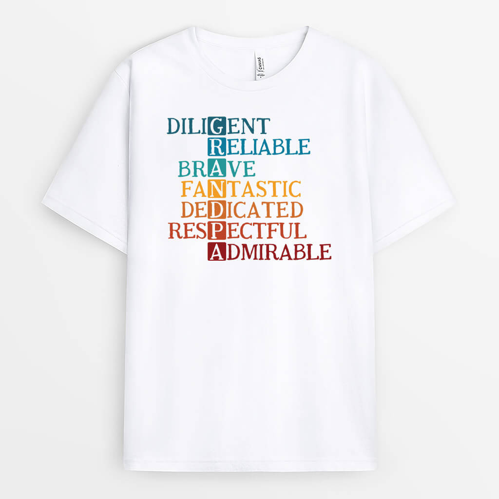 2092AUS1 personalized father acrostic poem t shirt