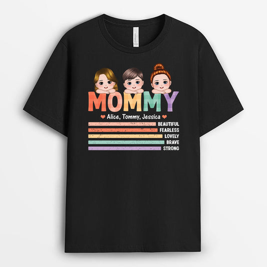 2097AUS1 personalized beautiful fearless and lovely mommy t shirt