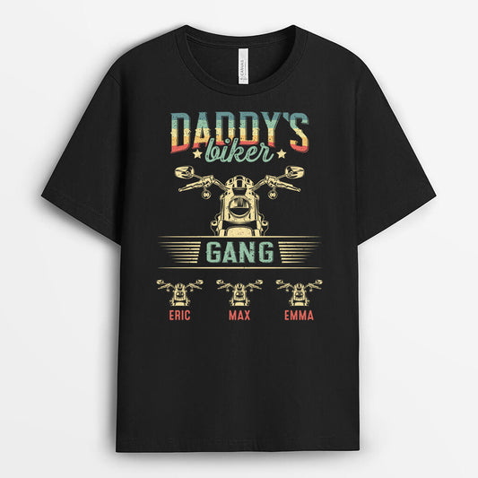 2099AUS1 personalized daddy grandpas biker gang t shirt