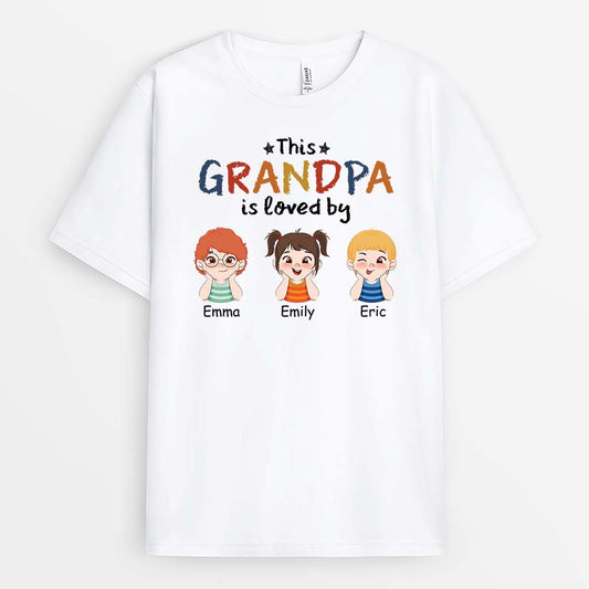 2100AUS1 personalised this grandad dad is loved by t shirt