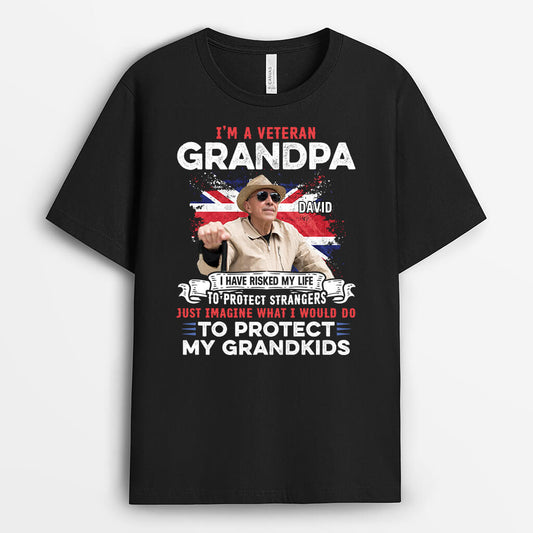 2114AUS1 personalized im a veteran grandpa t shirt