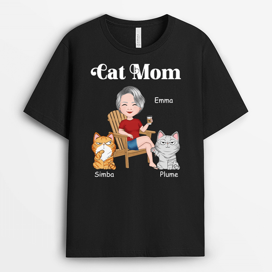 2120AUS1 personalized cat mom dad t shirt