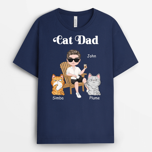 2120AUS2 personalized cat mom dad t shirt