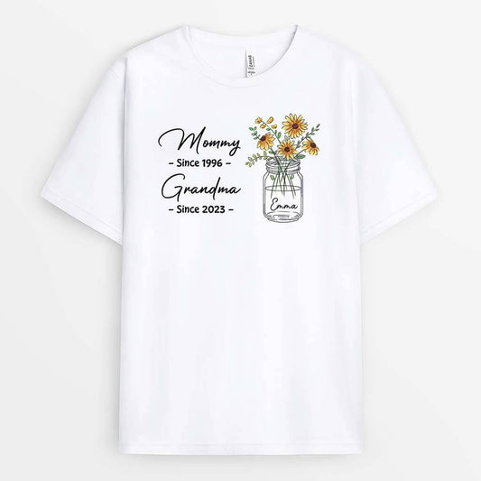 2122AUS1 personalized mama and grandma date t shirt