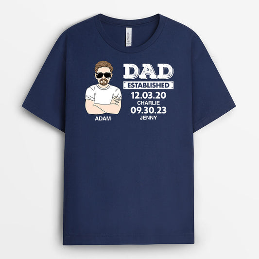 2125AUS1 personalized dad established t shirt