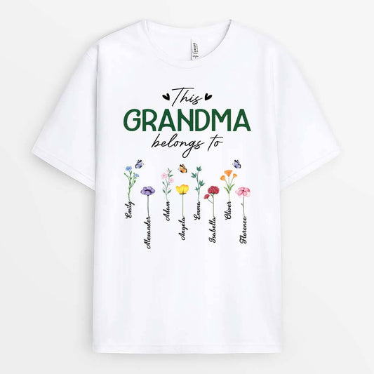 2132AUS1 personalized this mommy grandma belongs to t shirt