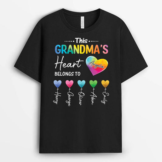 2134AUS1 personalized this grandma mommys heart belongs to t shirt