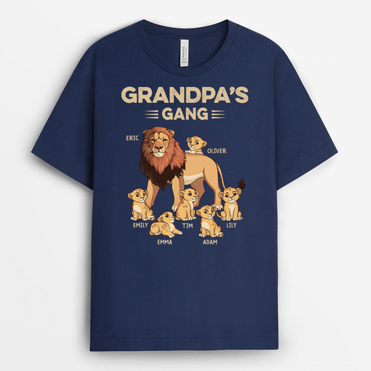 2137AUS2 personalized daddy grandpas lion gang t shirt