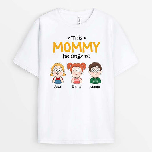 2141AUS1 personalized this mommy grandma belongs to t shirt