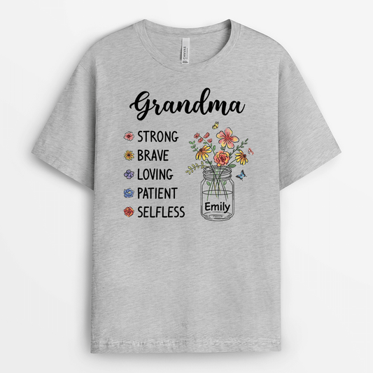 2150AUS2 personalized loving mommy flowers t shirt