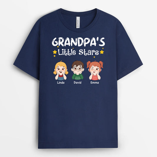 2156AUS2 personalized daddys grandpas little stars t shirt