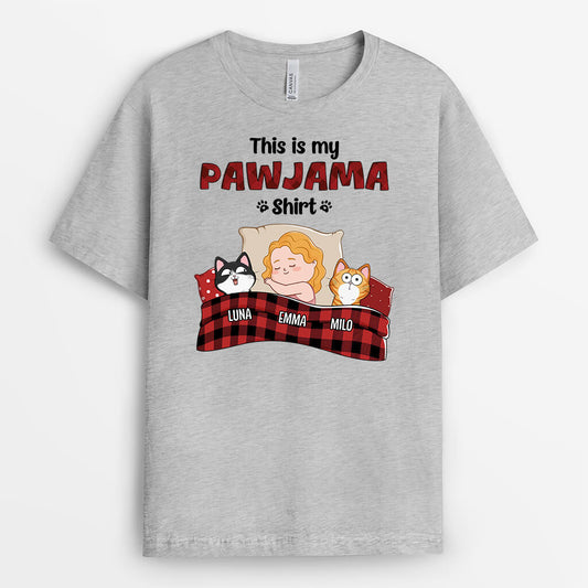 2158AUS1 personalized this is my pawjama cat t shirt