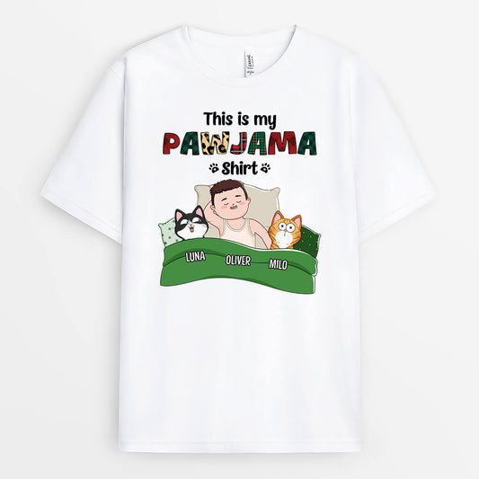 2158AUS2 personalized this is my pawjama cat t shirt