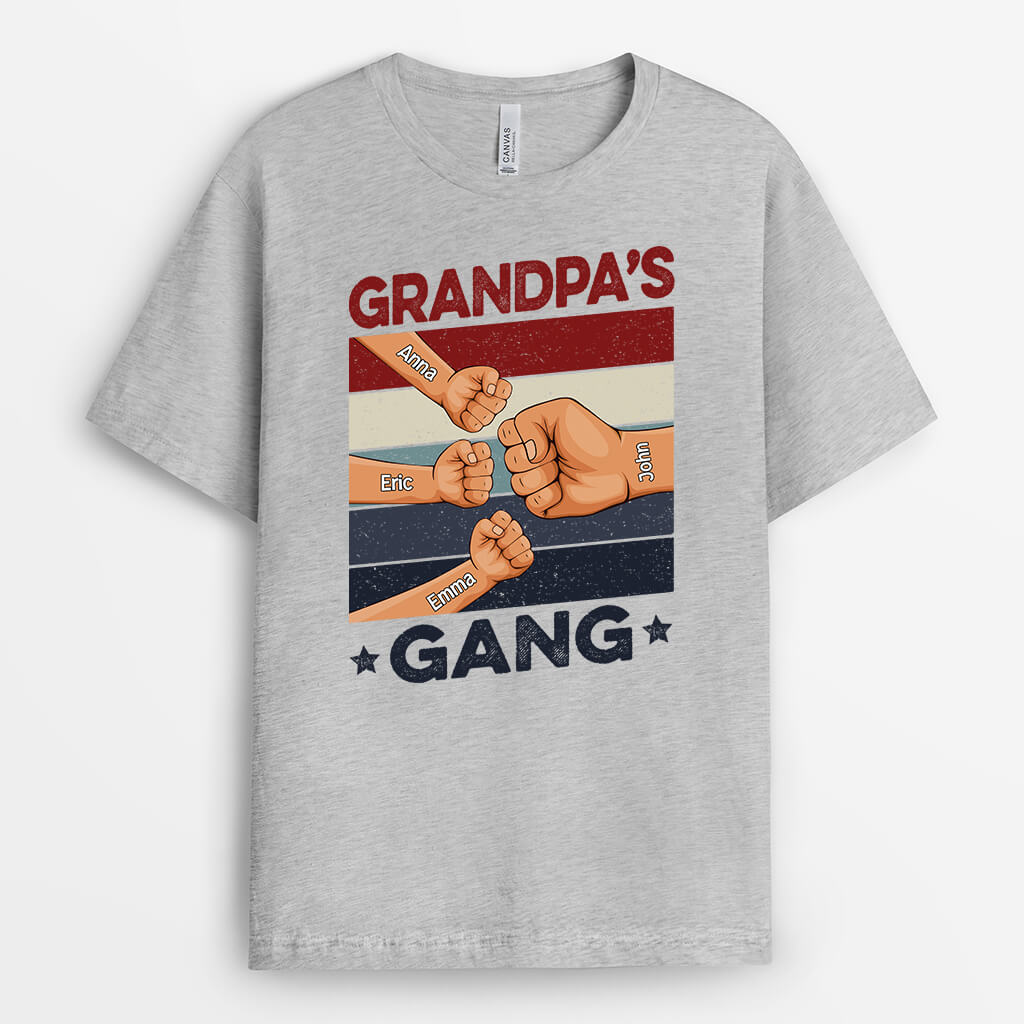 2170AUS1 personalized daddys gang fist t shirt
