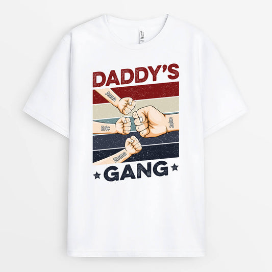 2170AUS2 personalized daddys gang fist t shirt