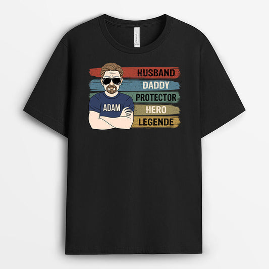 2175AUS2 personalized husband daddy protector hero legend t shirt