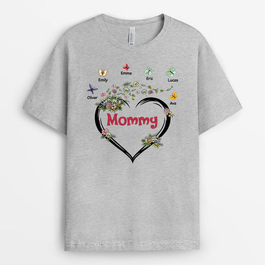 2196AUS1 personalized grandma flowers butterfly t shirt