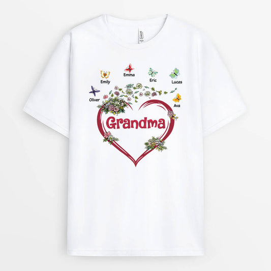 2196AUS1 personalized grandma flowers butterfly t shirt_2
