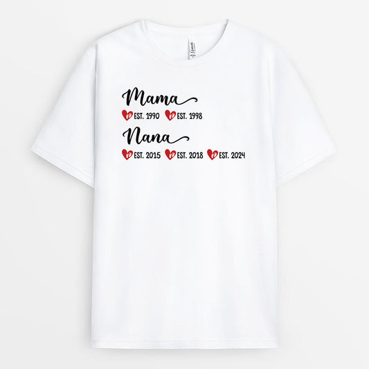 2201AUS2 personalized mommy grandma est t shirt