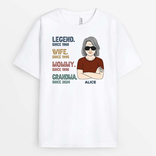 2207AUS1 personalized legend grandma mom t shirt