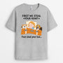 2272AUS2 personalized we steal your heart first then we steal your bed dog t shirt