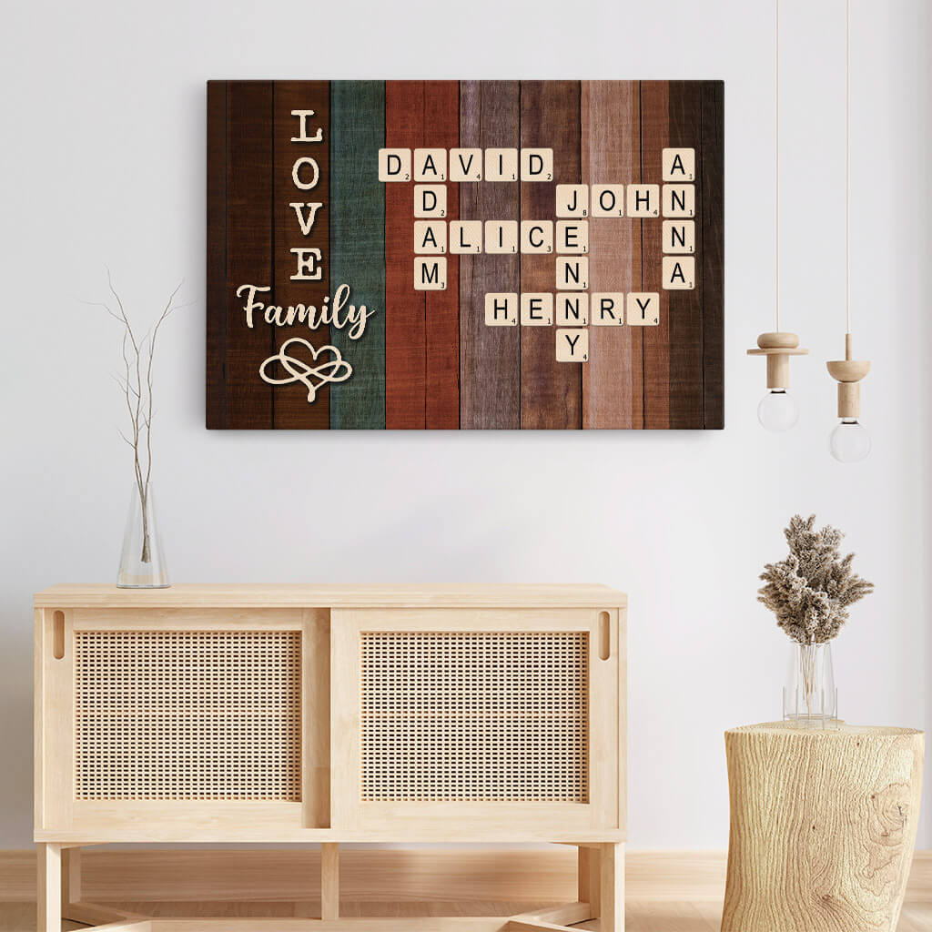 3150CUS3 love family puzzle canvas  personalized presents for parents