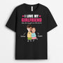 3193AUS1 i love my girlfriend funny printed couples face  personalized t shirt for couple