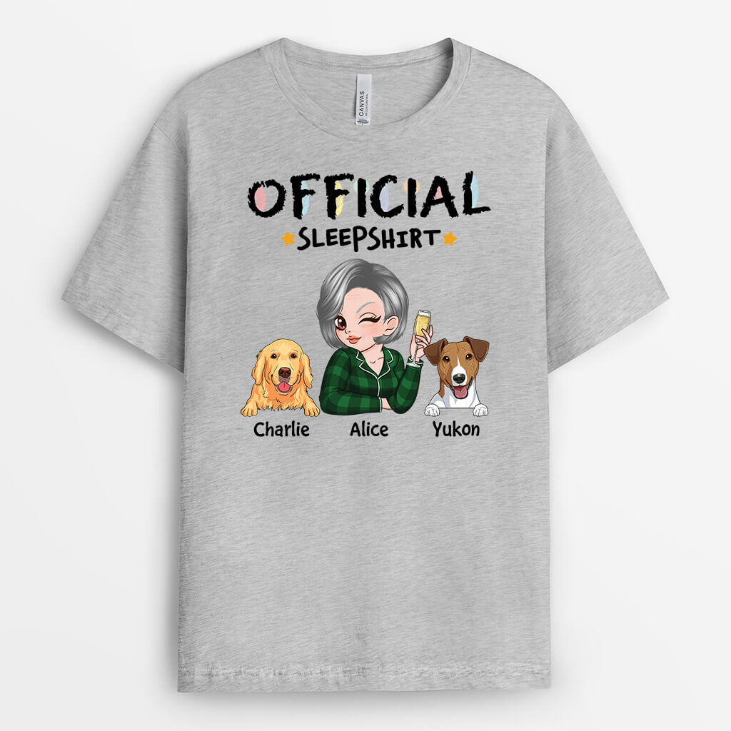 3198AUS2 official sleepshirt with dogs t shirt  customised presents for dog lovers