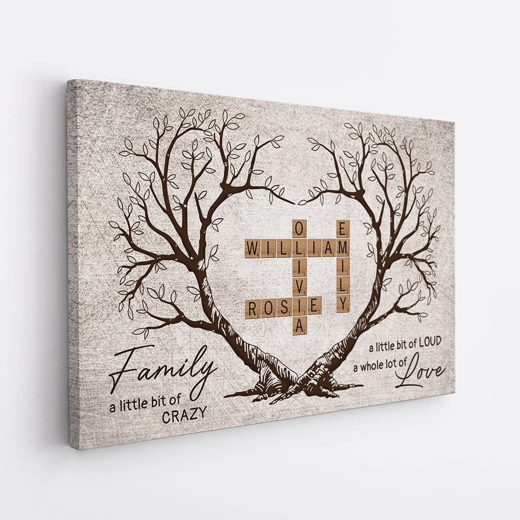 3387CUS2 family a little bit of crazy canvas  personalized gifts for family