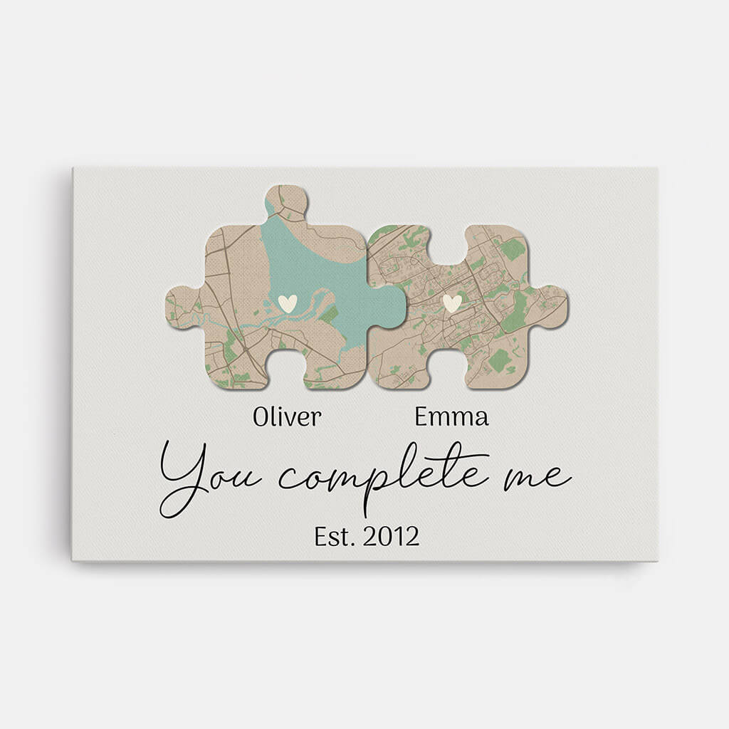 3395CUS1 you complete me est 2021 canvas  personalized gifts for grandma