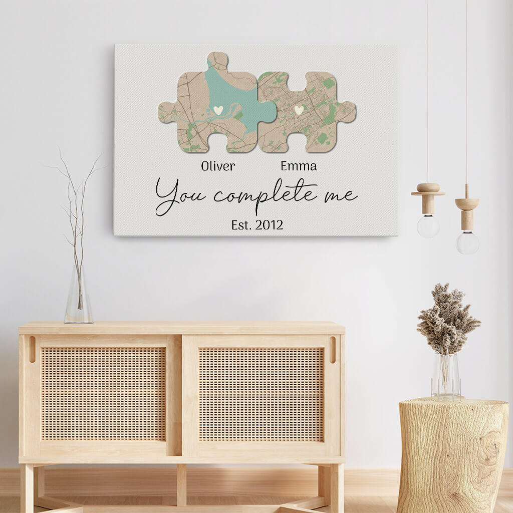 3395CUS3 you complete me est 2021 canvas  personalized gifts for grandma